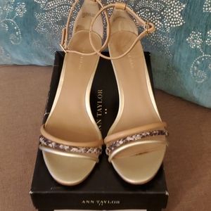 Ann Taylor Skinny Triple strap heeled sandal